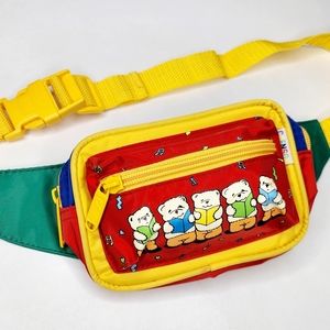 Kids Fanny Pack Teddy Bear Colourblock Pouch Bum Bag Belt
